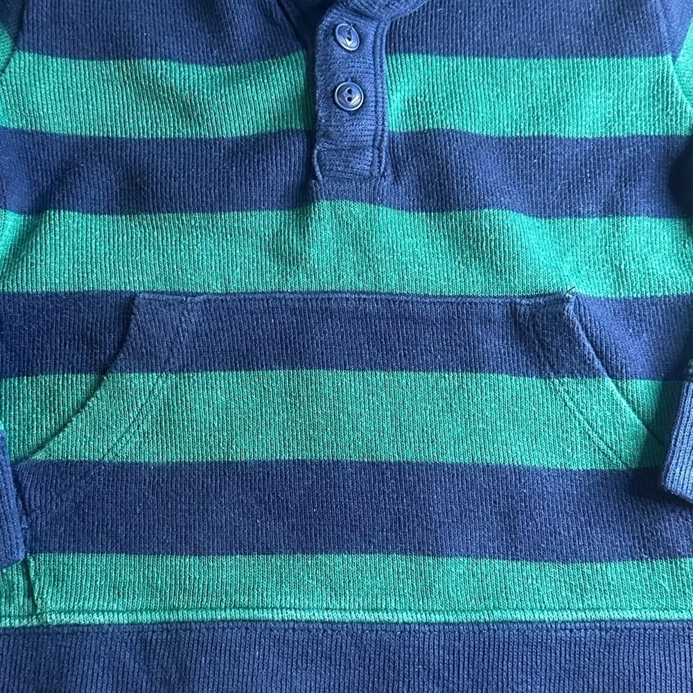 GAP‎ Kids Green and Gray Striped Hoodie